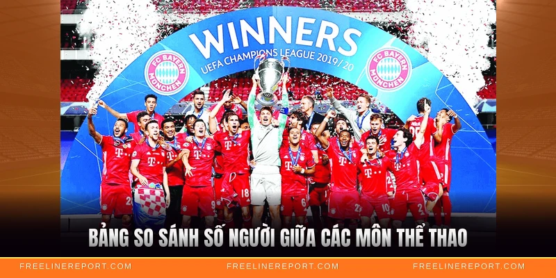 Bảng so sánh số người giữa các môn thể thao